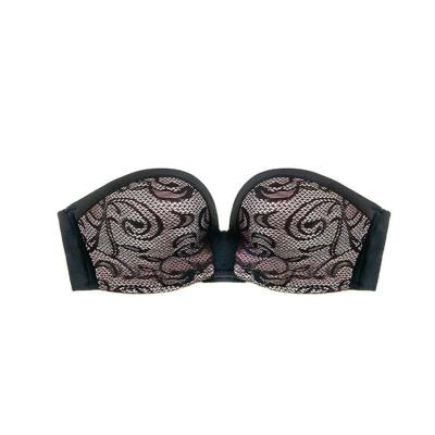 China Women Breathable Underwear Lace Strapless Bra And Brief Sets Hot-selling Products for sale