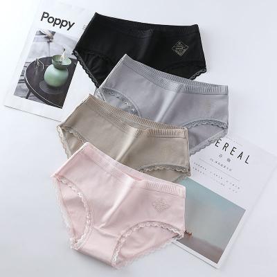 China Wholesale Women's Panties Cotton Antibacterial Antibacterial Color Antibacterial Wholesale Ladies Cotton Low Waist Women's Underwear for sale