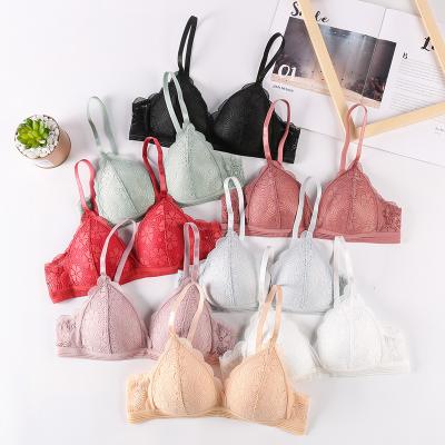 China 2021 New Design Breathable Women Lace Up Design Breathable Sexy Triangle Bralette Elegant Fantasy Plus Size Bralette for sale