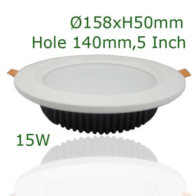 China 5 Inch Recessed LED Down Light / Recessed 5 Inch LED Down Light 15 Watt 6000K For Commercial Lighting for sale