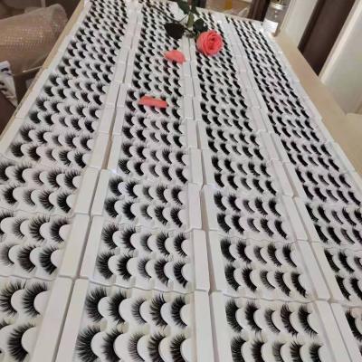 China Natural Individual Clear Strip Customized 3d Lashes 25mm Strip Customized Long Fluffy Faux Mink Eyelash for sale