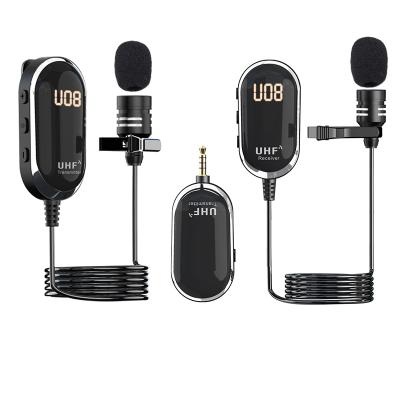 China UHF Lavalier Omnidirectional MIC and Headset Mic Microphone Dual Interview Wireless Microphone System for sale