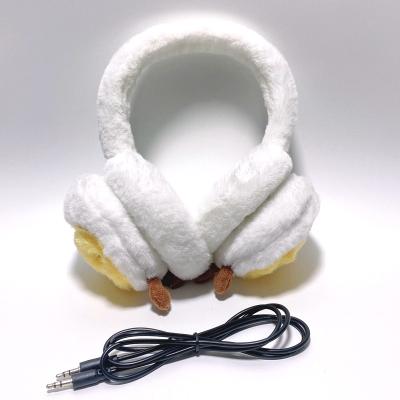 China Durable Amazon Popular Cartoon Plush Headphone For Kids Wired Connection Multiple Colors for sale