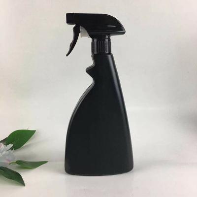 China Black 500ml Clean Liquid High Quality Cleaner HDPE Plastic Liquid Packaging Bottle With Spray Pump for sale