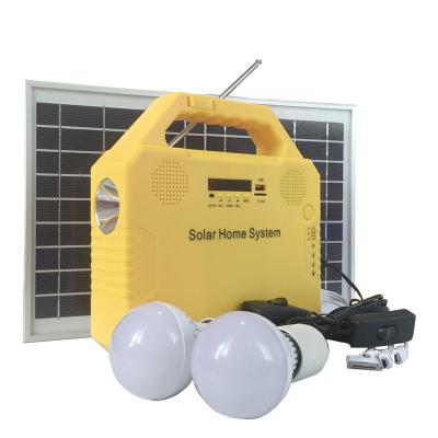 China Multifunctional Camping Led Solar Kit Home System 2 Bulb Led Emergency Light Lantern Power Panel Panel Generator for sale