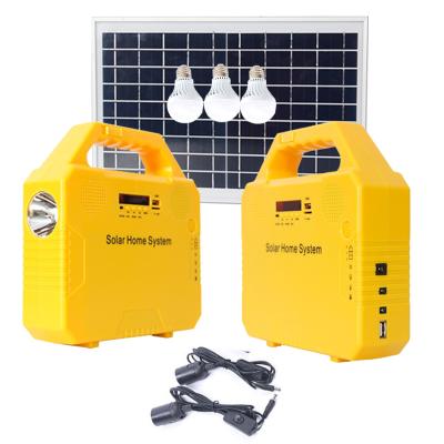 China Residential Solar Home System Generator 10W LED Light USB Charger Kit Solar Panel for sale