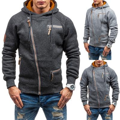 China RTS Anti-Pilling OEM Double Hooded Men's Gray Hoodie Set Full Zipper Oversized Men's Hoodie For Men for sale