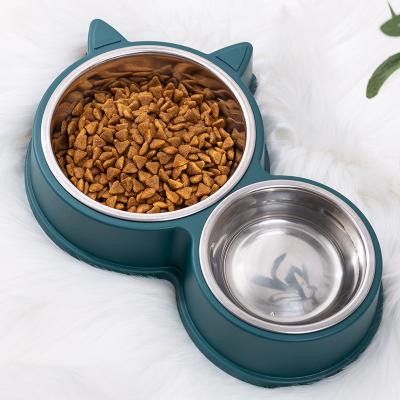 China Shenzhen Automatic Customized Stainless Steel Dog Bowl PS Double-Feeding Animal Bowl For Pets Cat for sale