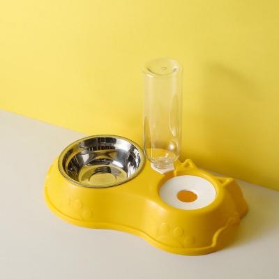 China OEM Automatic Automatic Pet Water Food Feeder Cat Dog Home Use Indoor Drinking Eating Dispenser Refill Stainless Steel Bowl for sale