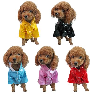 China Viable Summer Puppy Pet Rain Coat S-XL Hoody Outdoor Waterproof Jackets Pu Raincoat For Dog Cats Clothing Clothes for sale