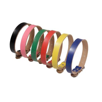 China Small Viable Leather Cat Multi Color OEM Customs Officers Training Puppy Puppy Pet Collar Sets Factory Viable Leather High Quality Collar for sale