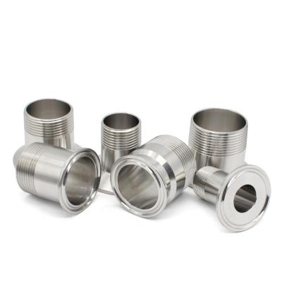 China Sanitary Pipe Line Connects DN6 DN15 DN20 DN25 DN32 BSPT SS304 SS316 Stainless Steel Sanitary Tri Clamp Male Fitting 1/2