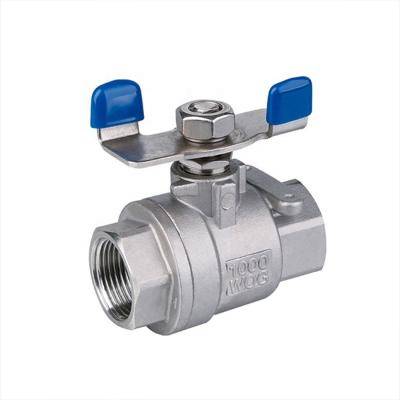 China General Wholesale 304 Stainless Steel Butterfly Handle Ball Valve With Threaded Female for sale