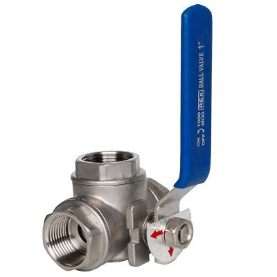 China General Direct Female One Piece 3 Way Female Thread Factory Stainless Steel Ball Valve for sale