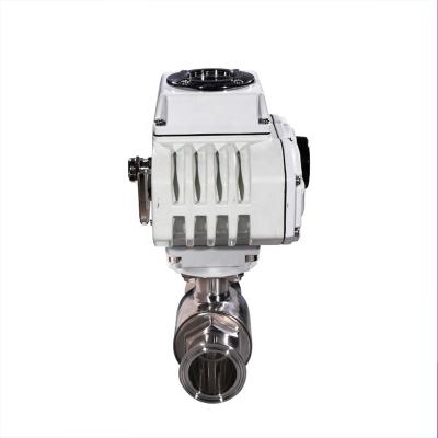 China General Wholesale Sanitary Flange 3 Way Quick Installation Class Pneumatic Electric Ball Valve for sale