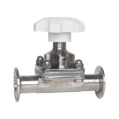 China New Style Stainless Steel General Sanitary Manual Tri Clamp Pneumatic Clamped Diaphragm Valve for sale