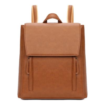 China Fashion Anti Theft Vintage PU Leather Women Backpack Square Backpack for sale