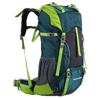 China 2 Mesh Side Pockts And Internal Zipper Pockets Outdoor Sports Packable View Increasing Bag 50l Camping Backpack for sale