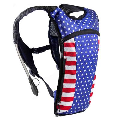 China 2L Hydration Anti-theft Water Bag Printed Backpack Outdoor Sports Hydration Pack Waterproof Backpack for sale