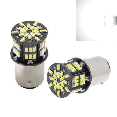 China Car Led S25 1156 BA15S 1157 7440 7443 3156 3157BAY15D 3014 White 54 SMD LED Bulb Brake Turn Signal Light Car Lamp 35MM*15MM for sale