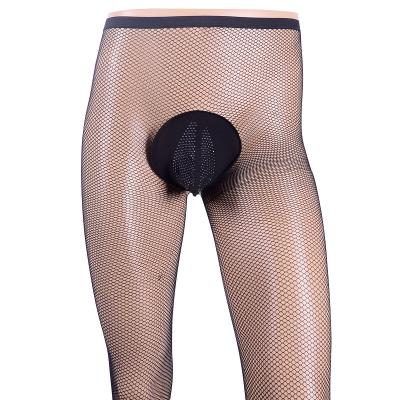 China Sexy Men's Goddess Stockings QUICK DRY Summer Black Net Stockings Hollow Net Pantyhose for sale