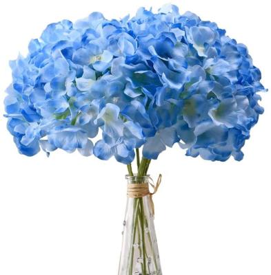 China Immortal and Eco-friendly Faux Flower Heads Pack Artificial Full Stems Home Office Hydrangea Plant Fake Flowers Wedding Valentine Bulk for sale