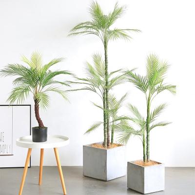 China Wholesale Minimalist Artificial House Hall Meeting Room Decor Palm Plants 60/90/100/120/180 cm Plastic Fake Trees Bulk for sale