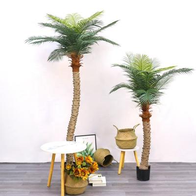 China Custom Minimalist Indoor Artificial Coconut Palm Tree 160/180/210 cm Faux Bonsai Plant Tropical Subtropical Coconut Wedding for sale