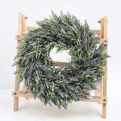 China Realistic Cheap Price Hanging Garland Artificial Wreath Faux Greenery Plastic Leaves Home Decor Wedding Lavender Fake Garland Valentine for sale