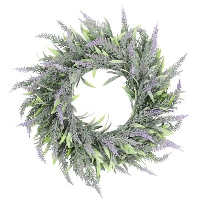 China Beautiful Lifelike Artificial Lavender Garland For Front Door Decorative Spring Summer Flower Garland Valentine Wedding Decor for sale