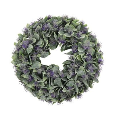 China Realistic Custom Artificial Hanging Flower Thorn Ball Wreath Faux Plastic Door Decoration Fake Garland Greenery Leaves Home Front Plant for sale