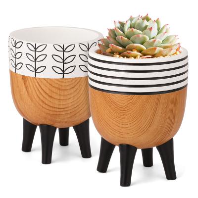 China Modern Factory Price Plants Flower Pots Decor Wooden Indoor And Outdoor Home Vases Two Styles In Bulk For Sale for sale