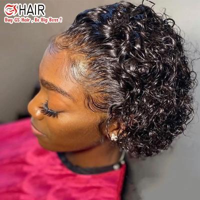 China Cheap 13x4 Lace Frontal Curly Pixie Wig, Brazilian Short Pixie Cut Curly Wig, Hd Lace Hair Wig For Colored Women for sale