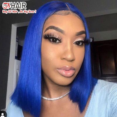 China 100% Cheapest Cambodian Human Hair 13x4 Straight Lace Wig, Pink Gray Ombre Short Bob Lace Red Blue Front Wigs For Black Women 613 Blonde for sale