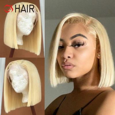 China Good Quality Straight Human Bob Wig,613 Straight Lace Frontal Wig,Silky Straight Human Virgin Hair Lace Front Wig for sale