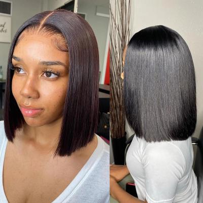 China Cheap Short Straight Bob Human Hair Wig, Natural Hair Short Straight Bob HD Closure Wig, 4x4 Closure GS Price 13x4 Short Bob Wigs for sale