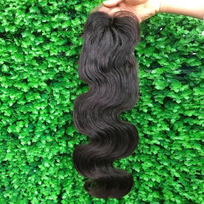 China Hot Selling 100% Virgin Hair 2.5*4 Straight Wave Lace Closure, Raw Cuticle Aligned Brazilian Hair Closure, Thin Transparent Lace Closure for sale