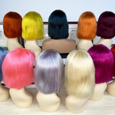 China Short Blonde Bob Wig, Brazilian Lace Front Wig, Light Yaki Straight Afro Hair Wholesale Color Wig for sale