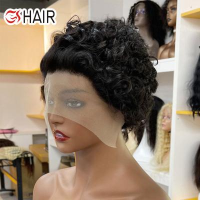 China Wholesale Virgin Human Lace Front Short Hair Wig Jerry Curly Pixie Cut Hair Wig For Women Women for sale