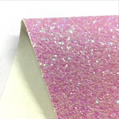 China Wrinkle Resistant Wholesale Shiny Glitter PU Synthetic Leather For Ladies Handbags And Shoes for sale