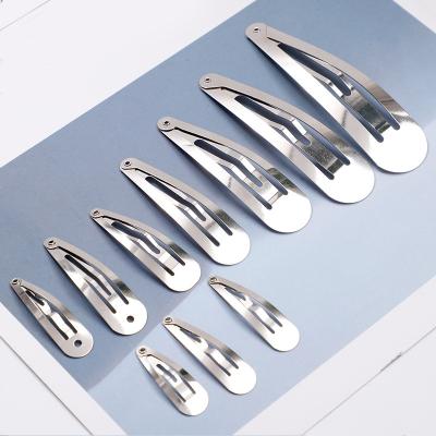 China European and American Style 30mm Metal Barrettes Snap Hair Clips for Girls Kids Teens Women DIY Hair Clips Material for sale