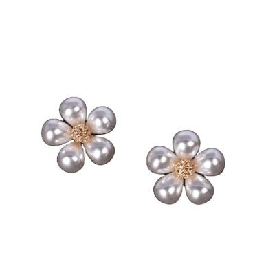 China ALLOY fashion flower pearl pin unisex shirt sweater pin unisex brooch for sale