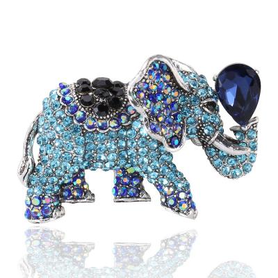 China High Quality Cute Animal Shape Brooch Women Elephant Design Diamond Jewelry Crystal Brooches For Lady for sale