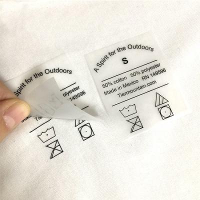 China Custom Viable Custom Brand Logo Printing Sports Shirt Swimwear Garment Heat Press On Tagless Heat Transfer Care Labels For T-shirt Apparel for sale