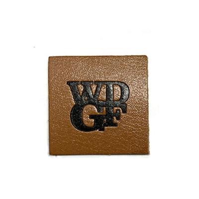 China Custom Viable Real Logo Embossed Brown Black White Brown Genuine Leather Patch Real For Clothing Jeans Denim Jacket for sale