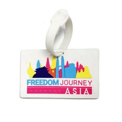 China Custom 3d eco-friendly cheap promotional gift embossed logo standard size pvc soft rubber luggage tag for sale