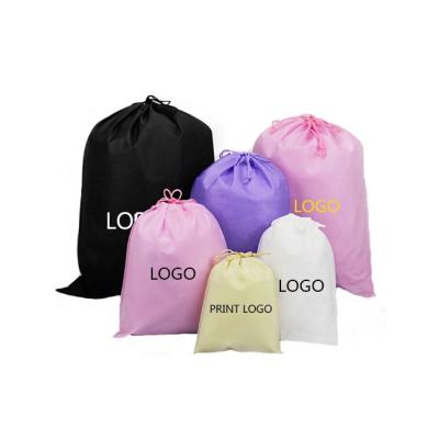 China Custom Reusable Non-Woven Eco-Friendly Nonwoven Drawstring Bag Die Cut Handle Bag Cloth Dust Bag Shoes Cover Storage Pocket for sale