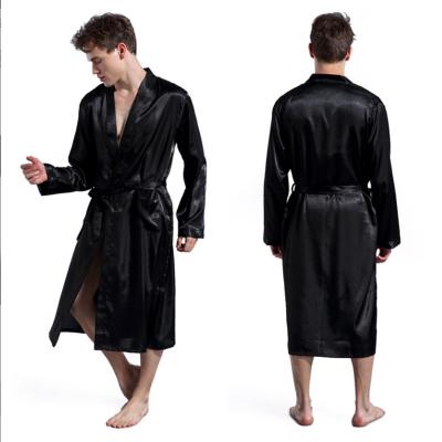 China Hot Sale QUICK DRY custom made satin men's long robe luxury silk men's robes bathrobe for sale