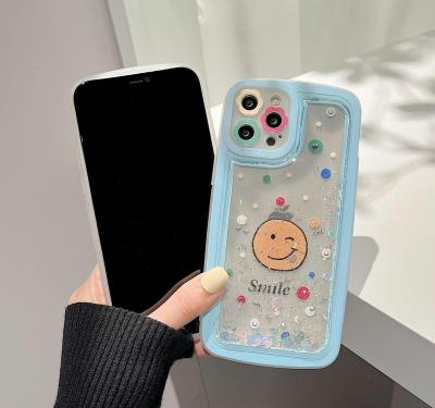 China Hot Selling Cute Premium Quality Liquid Cartoon Cell Phone Shockproof Cute Cases For Apple iPhone 12 mini 11 Pro X Xs Max Clear Cute For Women for sale