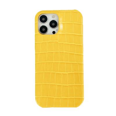 China Simple Luxury Straight Shockproof Factory Crocodile Pattern Phone Case For Iphone 13 Pro Max for sale